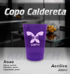 Copo Caldereta Acrílico Roxo 300 ml